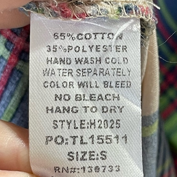 UMGEE Cotton Blend Plaid Long Sleeve Button Front Shark Bite Tunic Dress Small - Picture 11 of 11